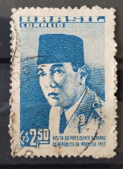 C 432 Selo Presidente Sukarno Indonesia 1959 Circulado 9