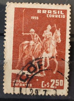 C 433 Selo Jogos Infantis Polo Cavalo Crianca Infantil 1959 Circulado 8