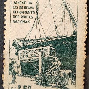 C 434 Selo Fundo Portuario Nacional Navio Empilhadeira Porto 1959