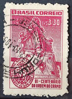 C 435 Selo Bicentenario Ordem Terceira do Carmo de Diamantina Religiao 1959 Circulado 3