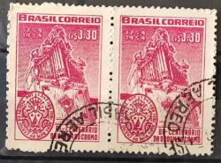 C 435 Selo Bicentenario Ordem Terceira do Carmo de Diamantina Religiao 1959 Duplo Circulado1