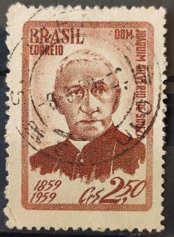 C 436 Selo Centenario Dom Joaquim Silverio de Souza Arcebispo de Diamantina Religiao 1959 Circulado 1