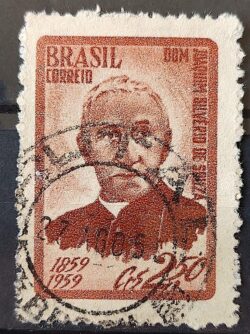 C 436 Selo Centenario Dom Joaquim Silverio de Souza Arcebispo de Diamantina Religiao 1959 Circulado 2