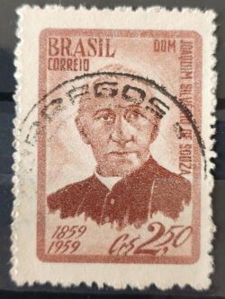 C 436 Selo Centenario Dom Joaquim Silverio de Souza Arcebispo de Diamantina Religiao 1959 Circulado 6