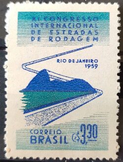 C 437 Selo Congresso de Estradas de Rodagem Rodovia Transporte 1959 1