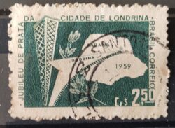 C 438 Selo Cidade de Londrina Mapa 1959 Circulado 3