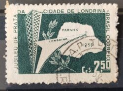 C 438 Selo Cidade de Londrina Mapa 1959 Circulado 4