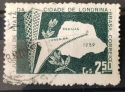 C 438 Selo Cidade de Londrina Mapa 1959 Circulado 6