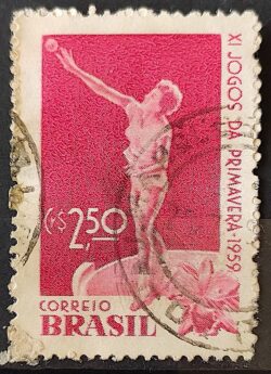 C 439 Selo Jogos da Primavera Mulher Arremesso de Peso 1959 Circulado 1