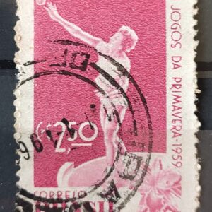 C 439 Selo Jogos da Primavera Mulher Arremesso de Peso 1959 Circulado 5