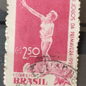 C 439 Selo Jogos da Primavera Mulher Arremesso de Peso 1959 Circulado 6