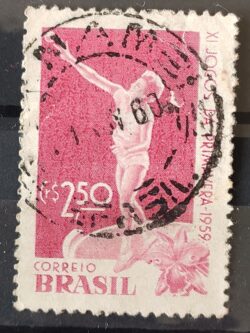 C 439 Selo Jogos da Primavera Mulher Arremesso de Peso 1959 Circulado 7