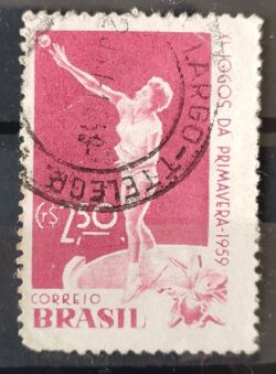 C 439 Selo Jogos da Primavera Mulher Arremesso de Peso 1959 Circulado 9