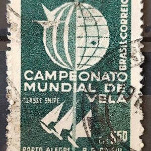 C 440 Selo Campeonato Mundial de Vela Classe Snipe Porto Alegre 1959 Circulado 1