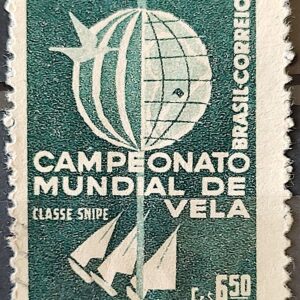 C 440 Selo Campeonato Mundial de Vela Classe Snipe Porto Alegre 1959 Circulado 2