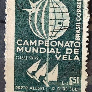 C 440 Selo Campeonato Mundial de Vela Classe Snipe Porto Alegre 1959 Circulado 3