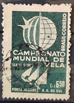 C 440 Selo Campeonato Mundial de Vela Classe Snipe Porto Alegre 1959 Circulado 4