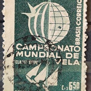 C 440 Selo Campeonato Mundial de Vela Classe Snipe Porto Alegre 1959 Circulado 4