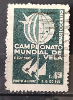 C 440 Selo Campeonato Mundial de Vela Classe Snipe Porto Alegre 1959 Circulado 5