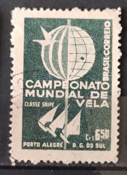 C 440 Selo Campeonato Mundial de Vela Classe Snipe Porto Alegre 1959 Circulado 6