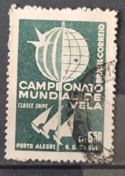 C 440 Selo Campeonato Mundial de Vela Classe Snipe Porto Alegre 1959 Circulado 7