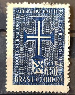 C 441 Selo Coloquio de Estudos Luso Brasileiros Bahia Portugal 1959 Circulado 6
