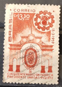 C 442 Cinquentenario da Fabrica Getulio Vargas Piquete Exercito Militar 1959 Circulado 3