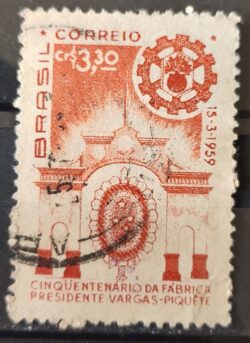 C 442 Cinquentenario da Fabrica Getulio Vargas Piquete Exercito Militar 1959 Circulado 5