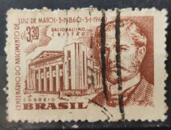 C 446 Selo Centenario Luiz de Matos Racionalismo Cristao Religiao Personalidade 1960 Circulado 3