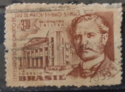 C 446 Selo Centenario Luiz de Matos Racionalismo Cristao Religiao Personalidade 1960 Circulado 6
