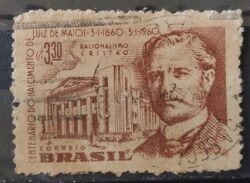 C 446 Selo Centenario Luiz de Matos Racionalismo Cristao Religiao Personalidade 1960 Circulado 7