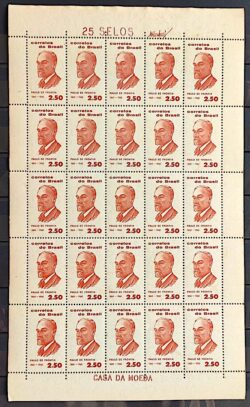 C 451 Selo Centenario Engenheiro Paulo de Frontin 1960 Folha