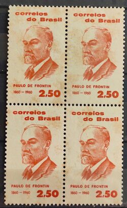 C 451 Selo Centenario Engenheiro Paulo de Frontin 1960 Quadra 1