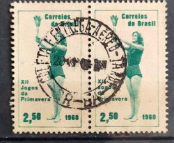 C 453 Selo Jogos da Primavera Mulher 1960 Dupla Circulado 1