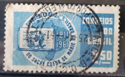 C 457 Selo Cinquentenario dos Colegios Sacre Coeur de Marie Educacao 1961 Circulado 11