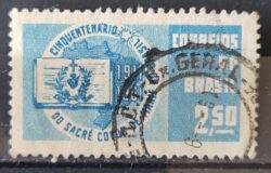 C 457 Selo Cinquentenario dos Colegios Sacre Coeur de Marie Educacao 1961 Circulado 8