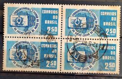 C 457 Selo Cinquentenario dos Colegios Sacre Coeur de Marie Educacao 1961 Quadra Circulado 1