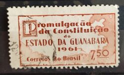 C 458 Selo Promulgacao da Constituicao da Guanabara Mapa Direito 1961 Circulado 1