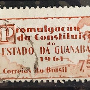 C 458 Selo Promulgacao da Constituicao da Guanabara Mapa Direito 1961 Circulado 1