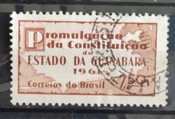C 458 Selo Promulgacao da Constituicao da Guanabara Mapa Direito 1961 Circulado 2