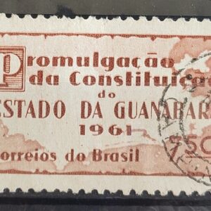 C 458 Selo Promulgacao da Constituicao da Guanabara Mapa Direito 1961 Circulado 4