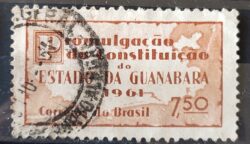 C 458 Selo Promulgacao da Constituicao da Guanabara Mapa Direito 1961 Circulado 5