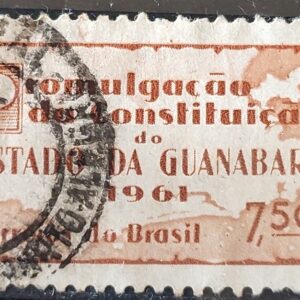 C 458 Selo Promulgacao da Constituicao da Guanabara Mapa Direito 1961 Circulado 5