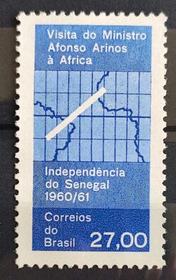 C 461 Selo Ministro Afonso Arinos Mapa Africa Senegal 1961 1