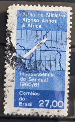 C 461 Selo Ministro Afonso Arinos Mapa Africa Senegal 1961 Circulado 3