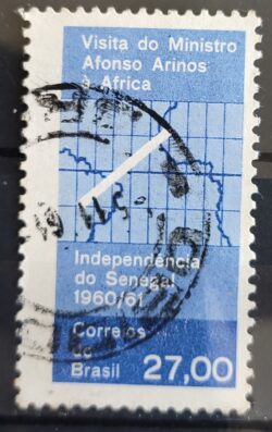 C 461 Selo Ministro Afonso Arinos Mapa Africa Senegal 1961 Circulado 4