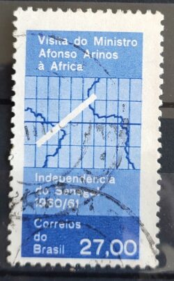 C 461 Selo Ministro Afonso Arinos Mapa Africa Senegal 1961 Circulado 5