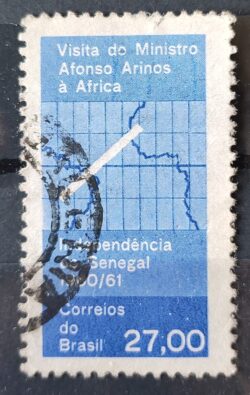 C 461 Selo Ministro Afonso Arinos Mapa Africa Senegal 1961 Circulado 6