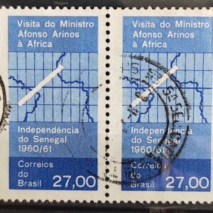 C 461 Selo Ministro Afonso Arinos Mapa Africa Senegal 1961 Dupla Circulado 1