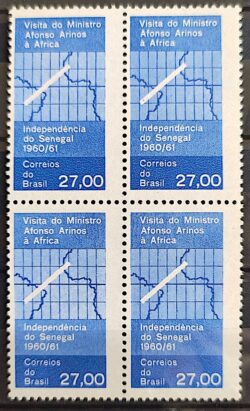 C 461 Selo Ministro Afonso Arinos Mapa Africa Senegal 1961 Quadra 1